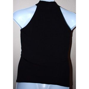 Cache Tops - Cache Fire Beaded Mesh Mock Neck Halter Tank Top Cache Tops - Cache Fire Beaded Mesh Mock Neck Halter Tank Top